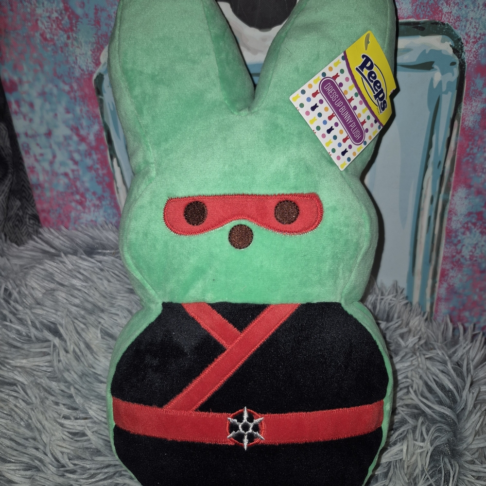Peeps Dress Up Green Ninja Bunny Plush